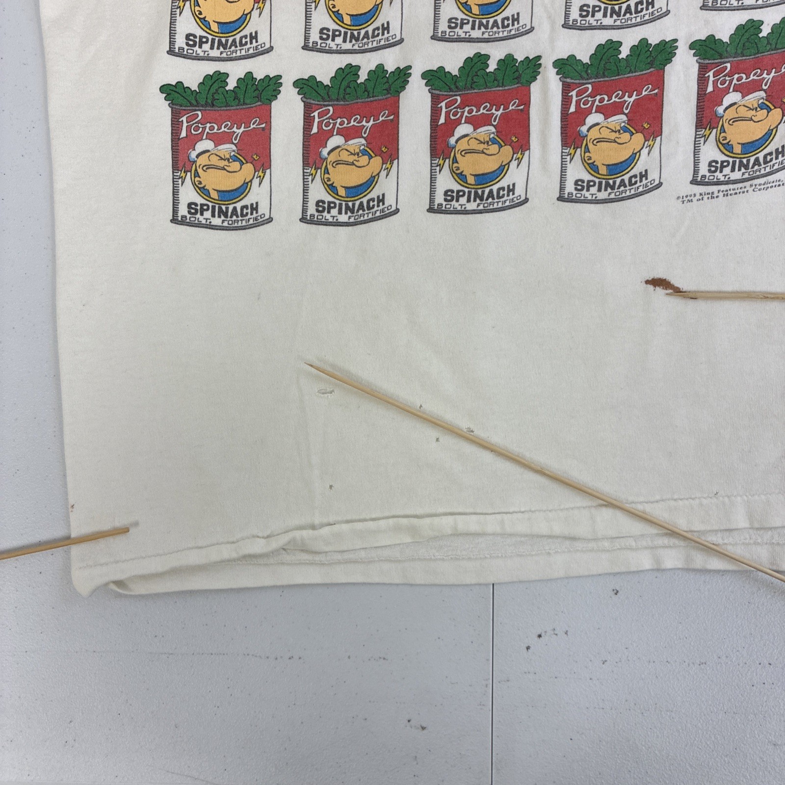 Vintage Popeye Spinach Andy Warhol T-Shirt Size Large 1993 90s gallery