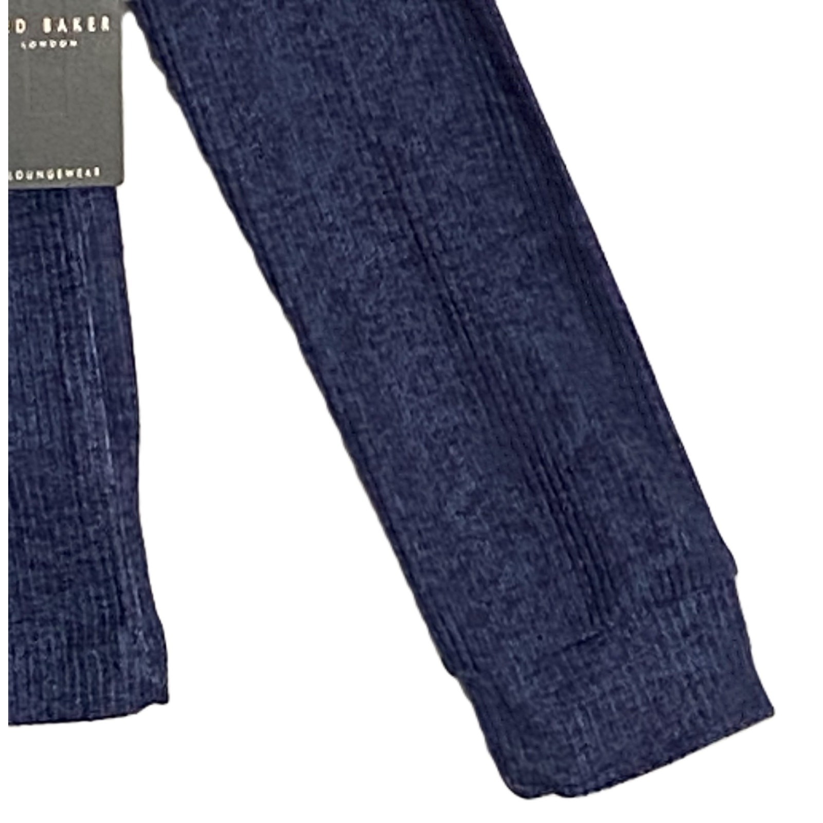 Ted Baker London T-Shirt Men's Small Ribbed Crew Neck Long Slv Navy Heather NEW gallery