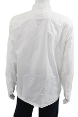 J Crew Mens Point Collar Button Up White 100% Cotton Long Sleeve Size L