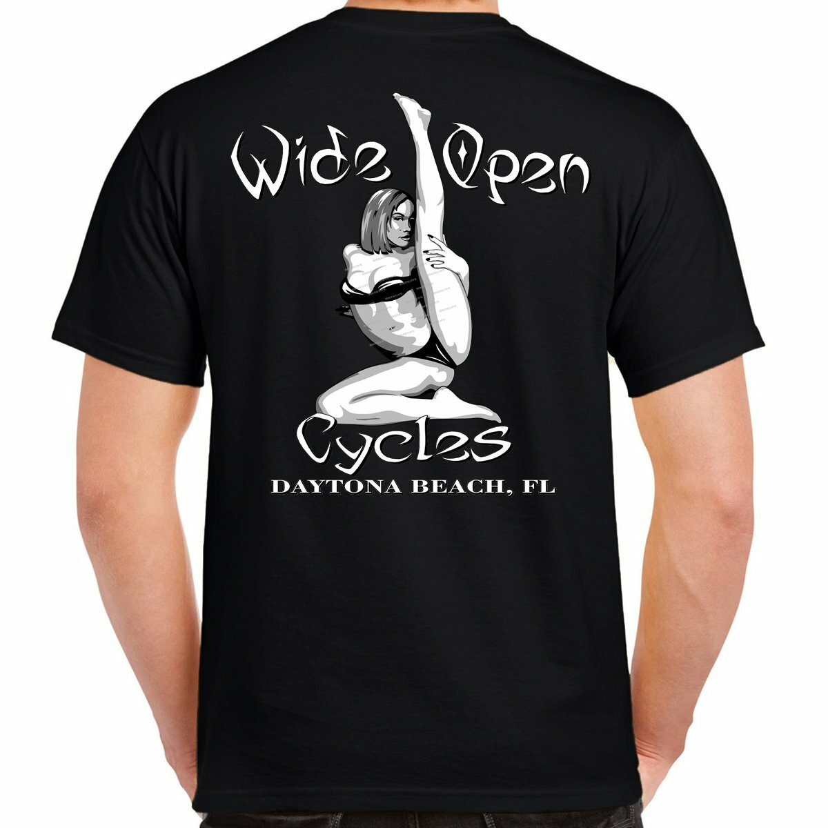 Wide Open Cycles Shirt Skull Motorcycle no Harley Stripper funny Biker T-Shirt gallery