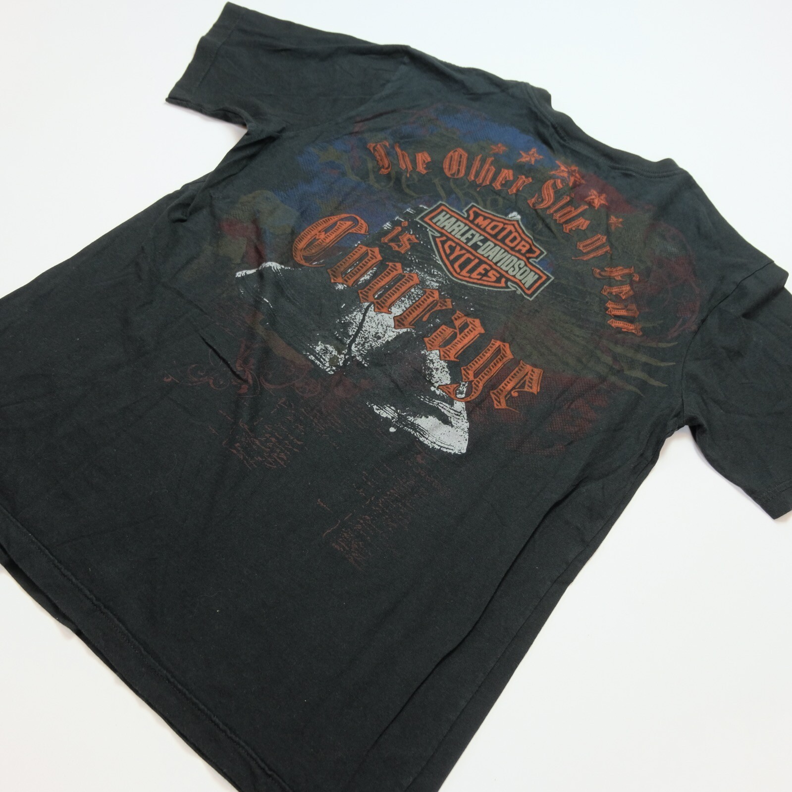 Rare VTG HARLEY DAVIDSON The Other Side of Fear is Courage T Shirt 90s 2000s M gallery