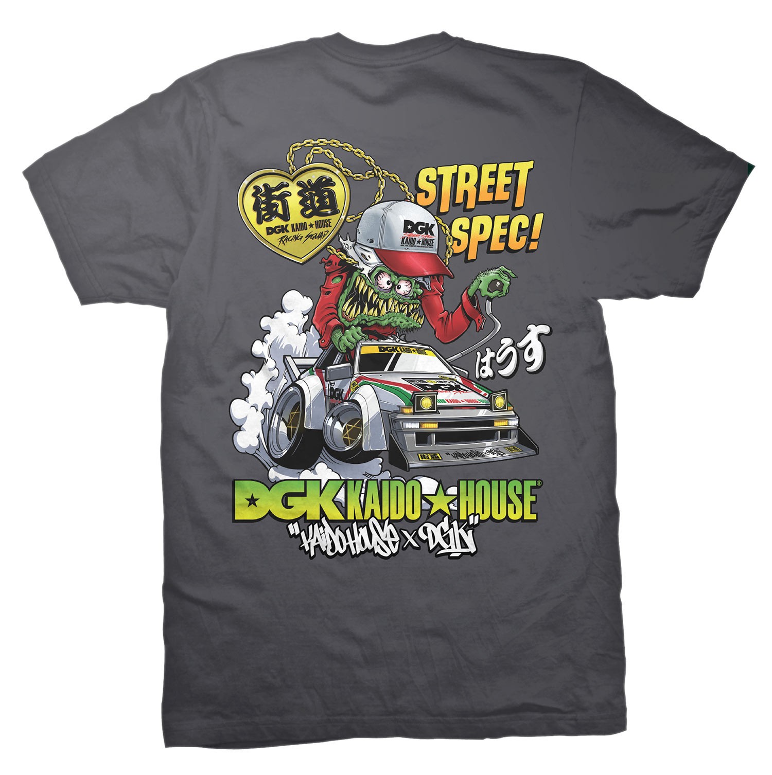 DGK x Kaido House Wide Open T-Shirt – Charcoal