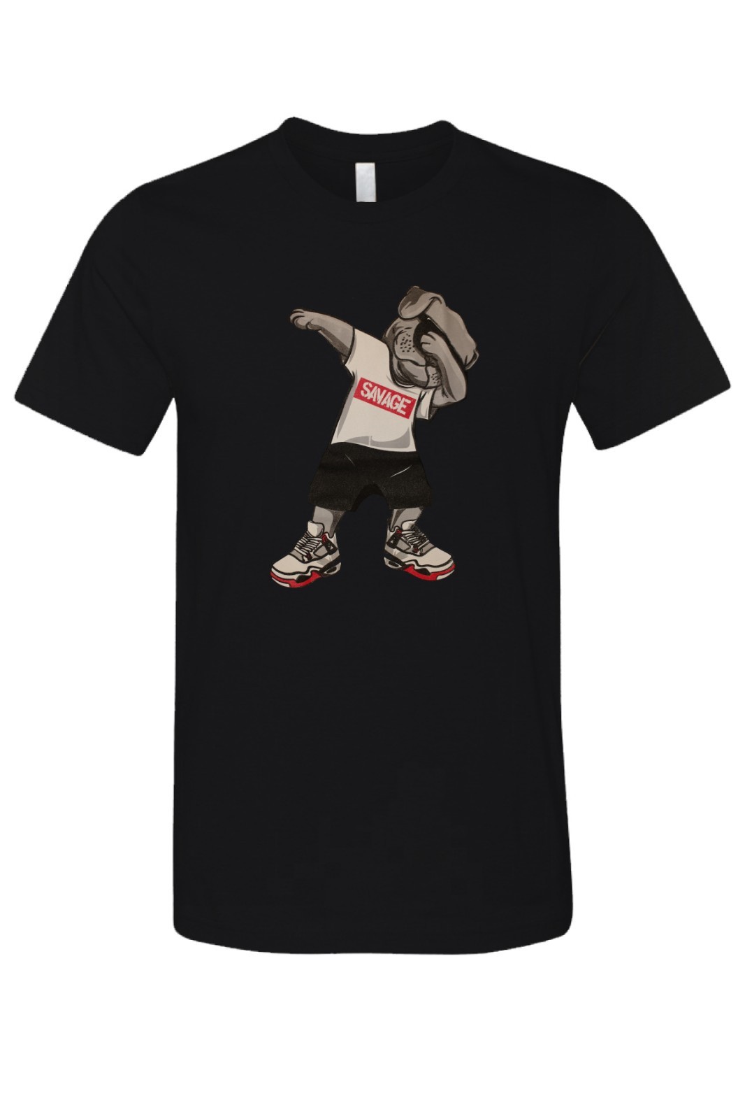 Funny Dabbing Savage American Bulldog HipHop Casual Street Urban Graphic T-Shirt
