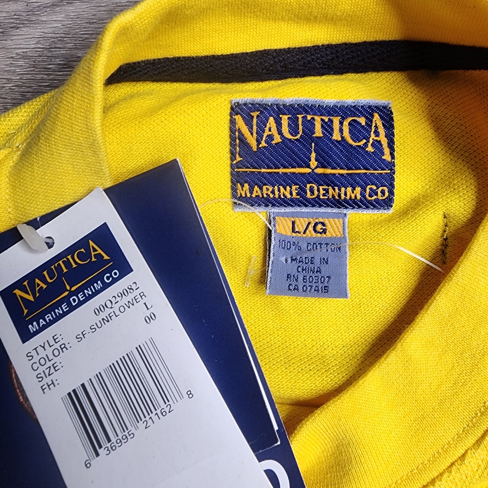 Nautica Marine Denim Co Original Yellow Long Sleeve Shirt Large gallery