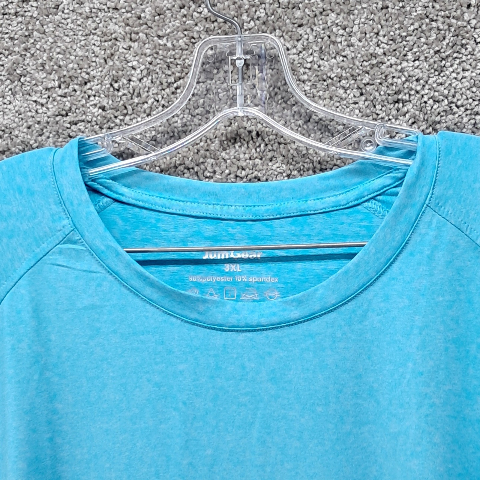 JumGear Mens 3XL Blue Heather Long Sleeve Performance Shirt Crew Neck Raglan gallery