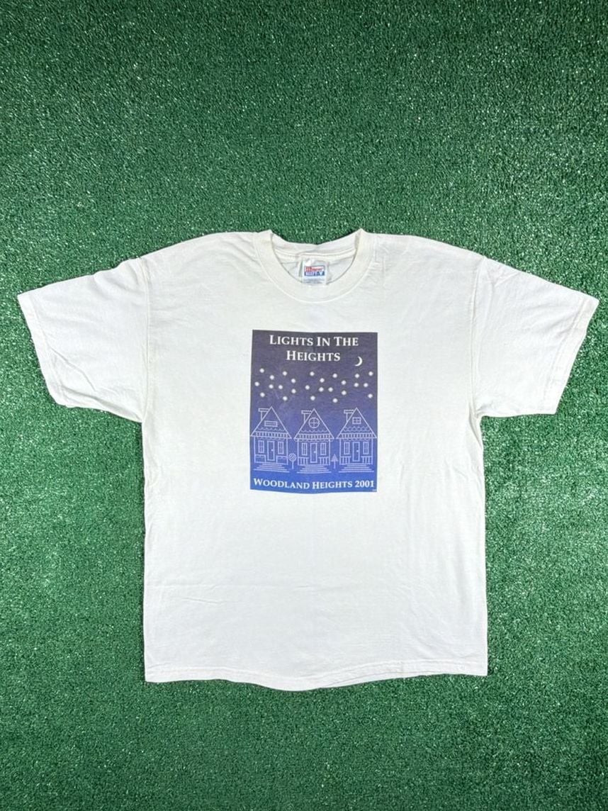 Hanes Beefy-T Lights In The Heights Woodland Heights 2001 Vintage Shirt gallery