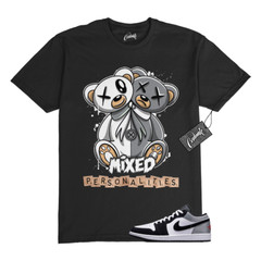 1 Black Matte Silver White Fire Red T Shirt Match MIXED