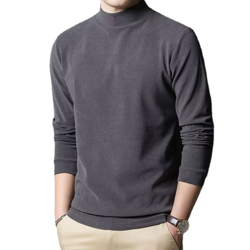 Casual Mock Neck Sweater For Men Half Turtleneck Knit Pullover For Daily Wear gallery