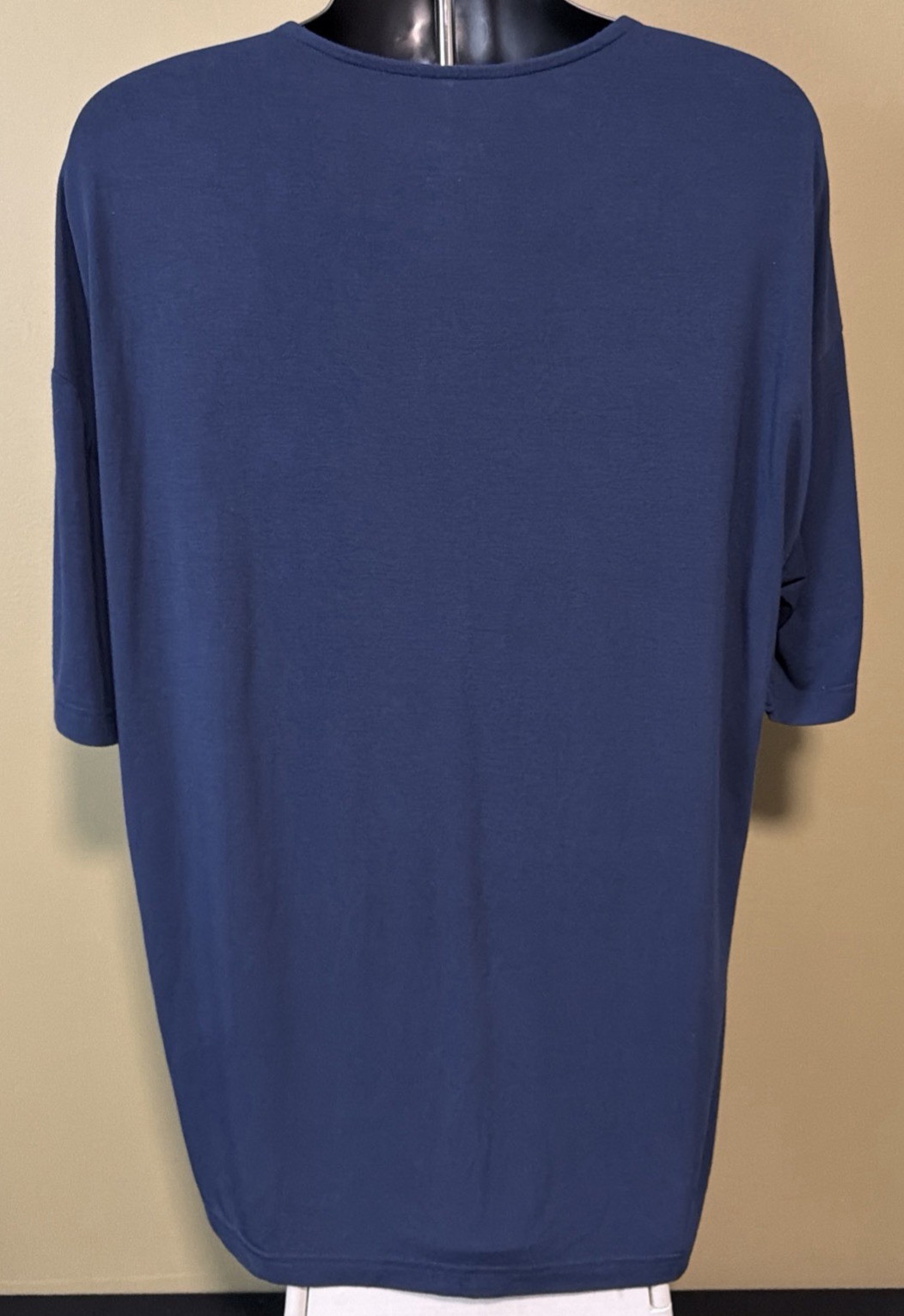 YoungLA Mens Medium Blue Modal Polyester Spandex Oversized Henley T-Shirt gallery