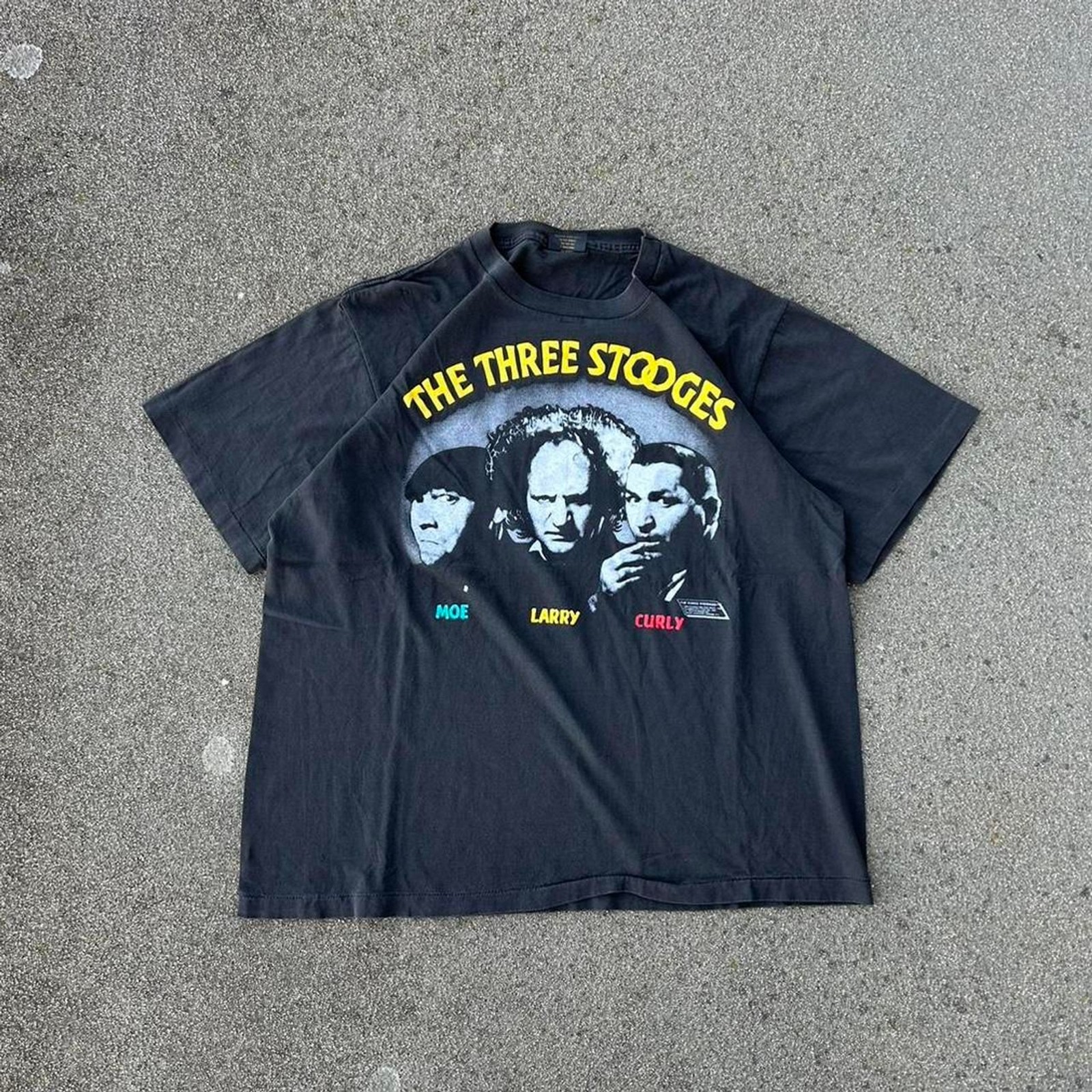 Vintage 80s Changes The Three Stooges Comedy Show Shirt Size XL Single Stitch gallery