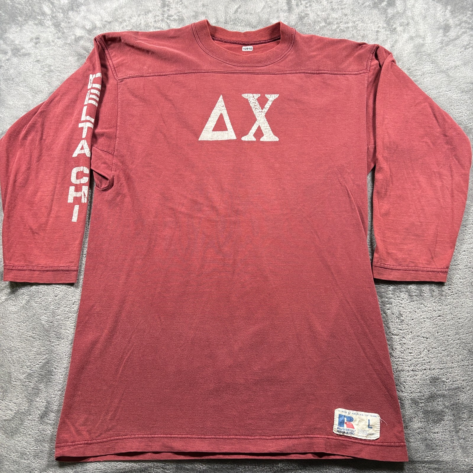 Vintage Russell Athletic Shirt Mens Large Red Delta Chi Feoatcbroaga Fraternity