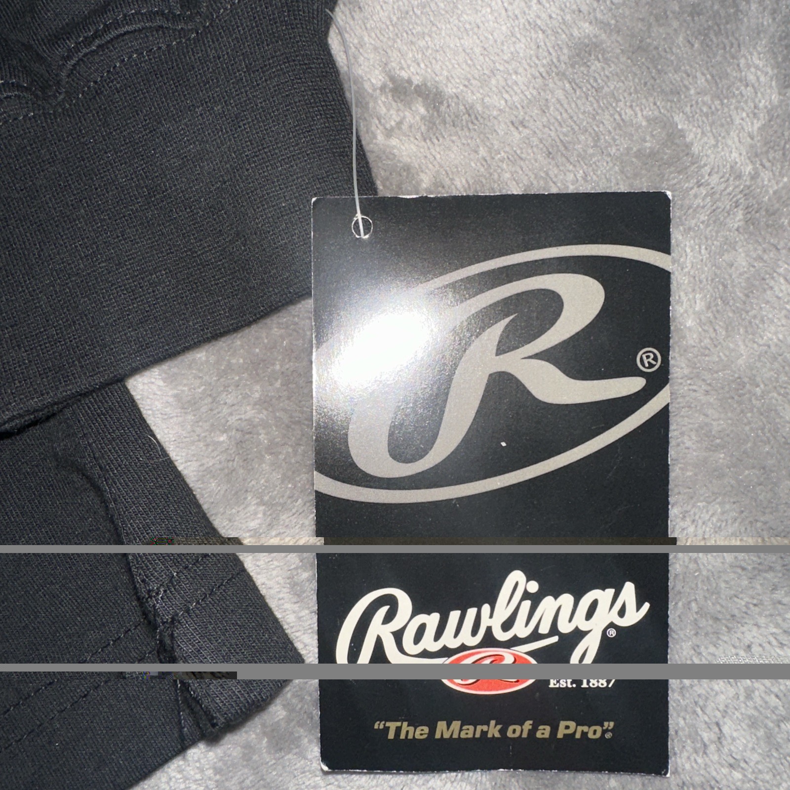 NWT Rawlings Mens Long Sleeve Shirt Black Sz Large New Baseball Softball Cotton gallery