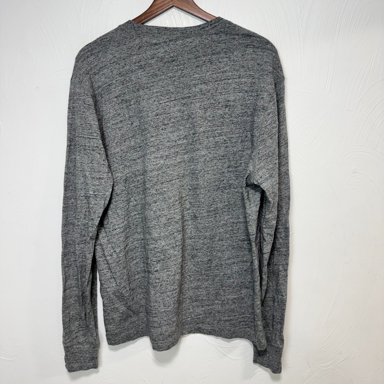 J. Crew Henley Shirt Long Sleeve Marled Gray Pullover Casual Basic Mens Large gallery