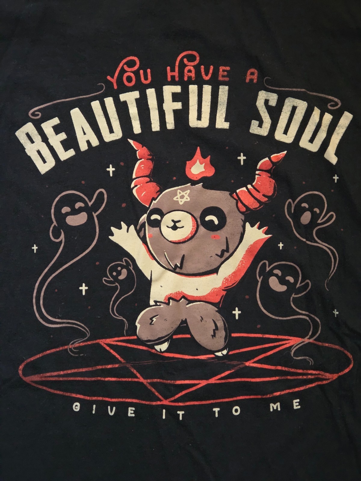 Hot Topic Baphomet Shirt L You Have A Beautiful Soul Creepy Cute Goth Graphic gallery
