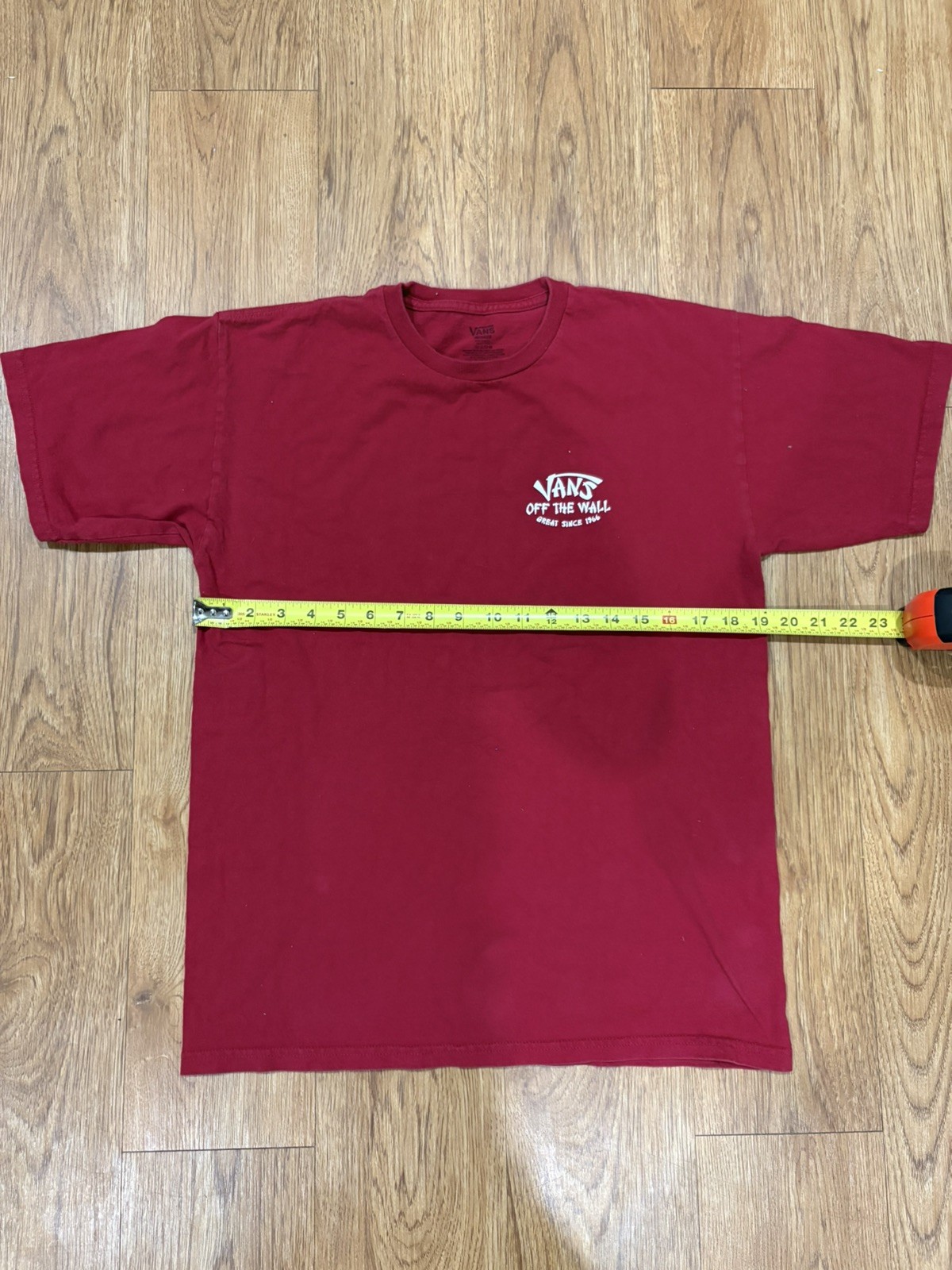 Vans Off The Wall Great Wall Of China Short Sleeve Red Men's T-Shirt Size Medium gallery