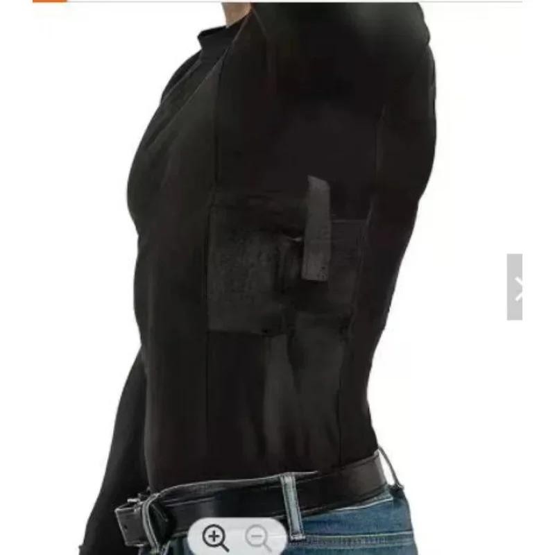 Concealment Clothes Men’S Crew Neck Undercover- Concealed Holster Carry Tops gallery