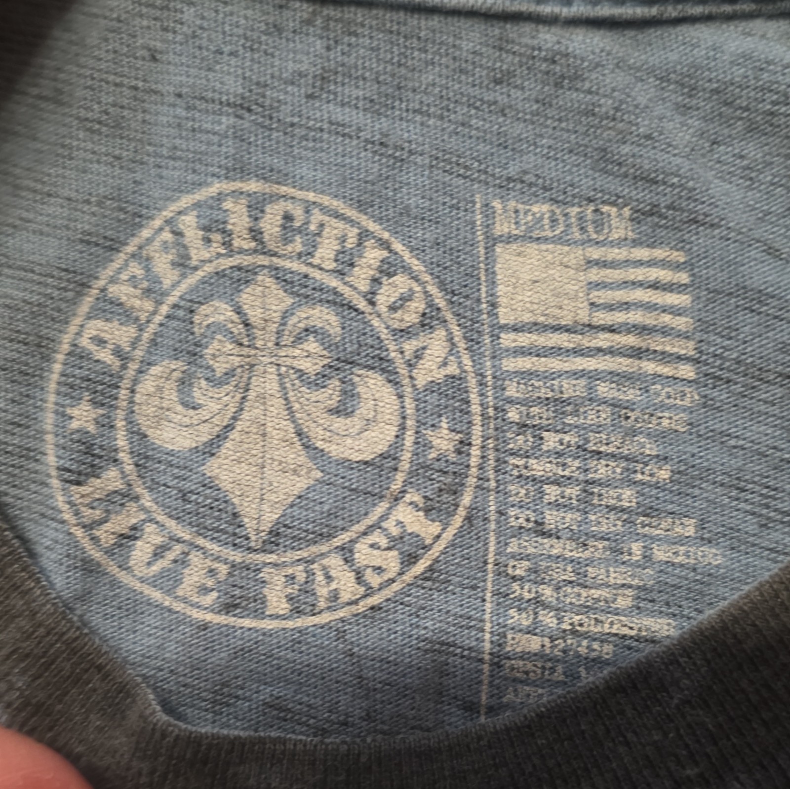 Affliction M Regular Gray/Black Crew Neck Short Sleeve Cotton Logo Tee gallery