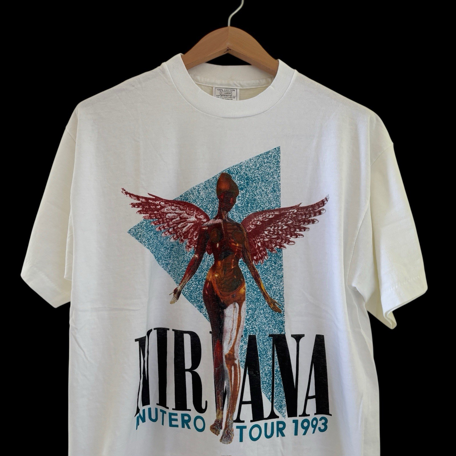 NIRVANA vintage 1993 IN UTERO TOUR t shirt blue Reprint size XL gallery