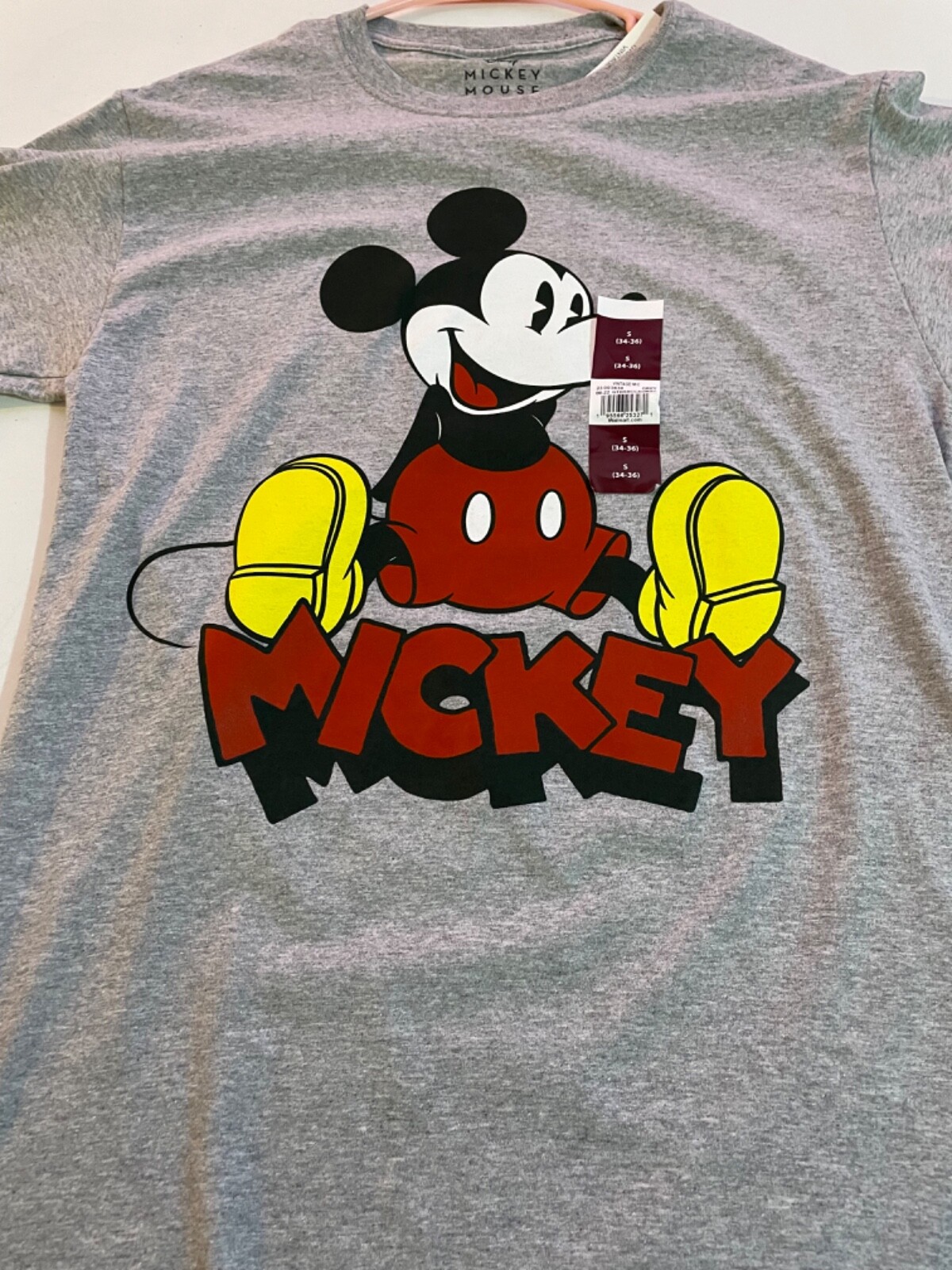 Disney Vintage Mickey Gray Short Sleeve Tee Men's 34-36 gallery