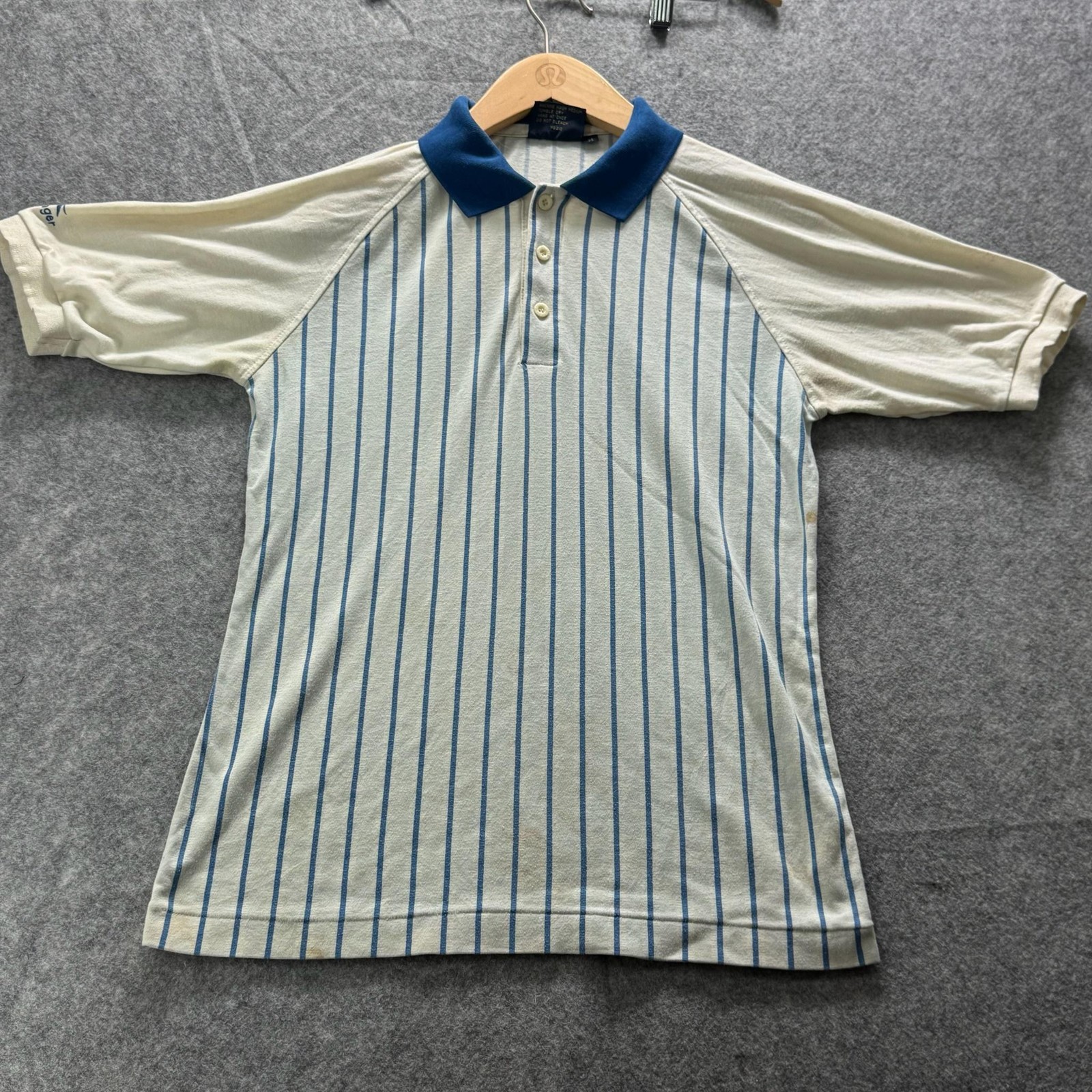 Slazenger Shirt Mens M White Striped Collared Polo Short Sleeve Logo Cotton y2k gallery