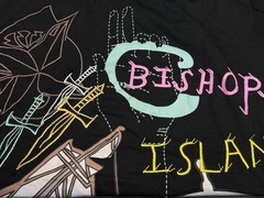 ARTFUL DODGER Men’s Multicolor Print Stitched “Bishops Island” Sz.Large Tee