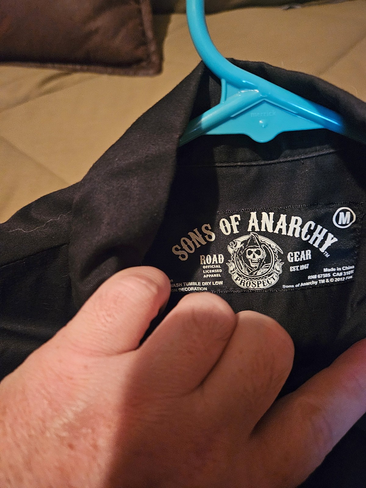 2XL - Adult Unisex Sons of Anarchy Reapers Logo Button Down Shirt gallery