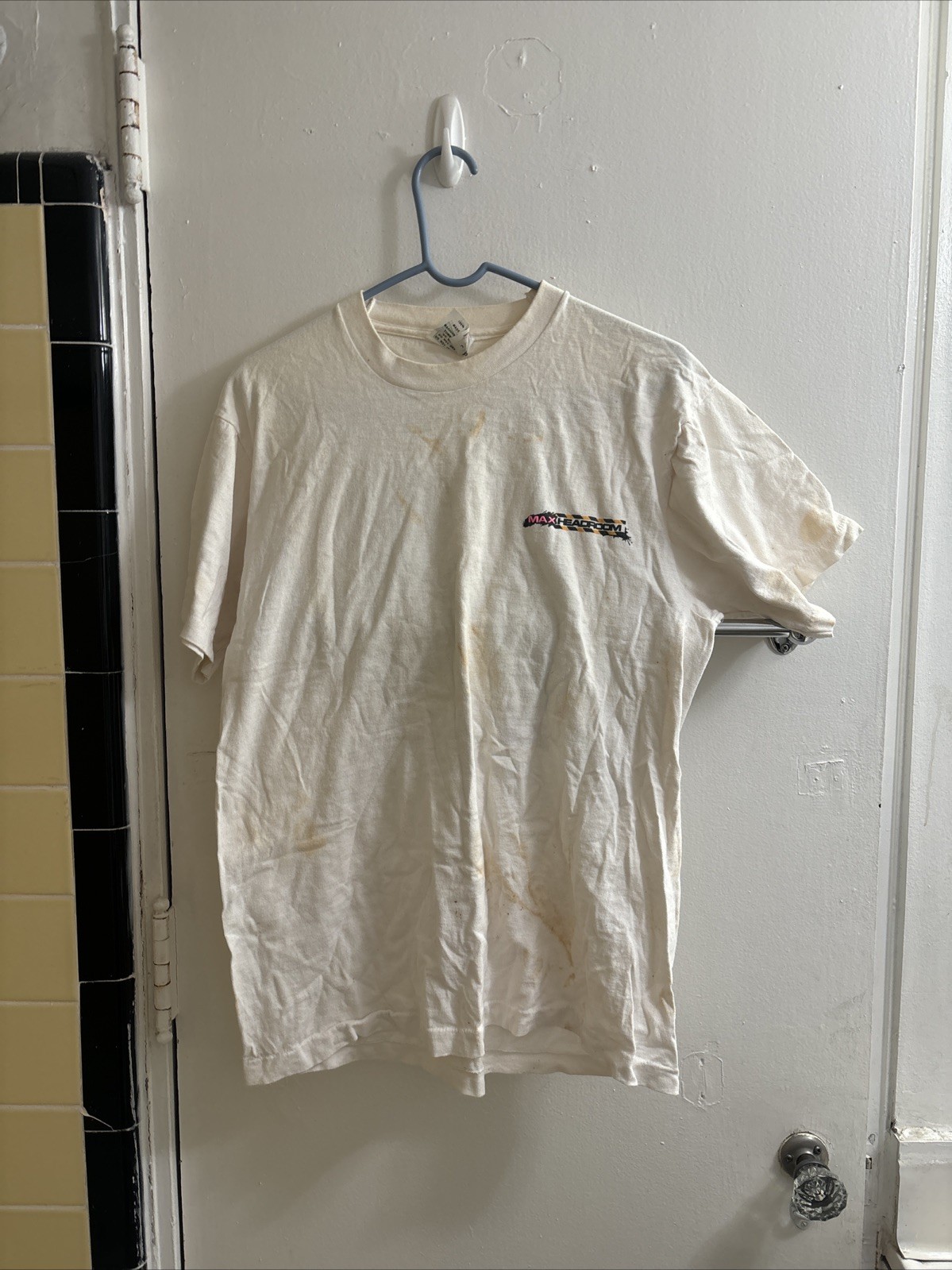 87’ Vintage Max Headroom Lg T-Shirt USA Single Stitch Village News FREE SHIP