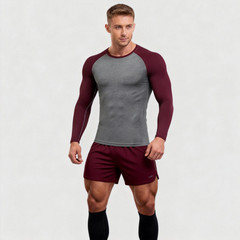 4 Colors Athletic Long Sleeve Compression Shirts Dry Fit Sports Gym Shirts