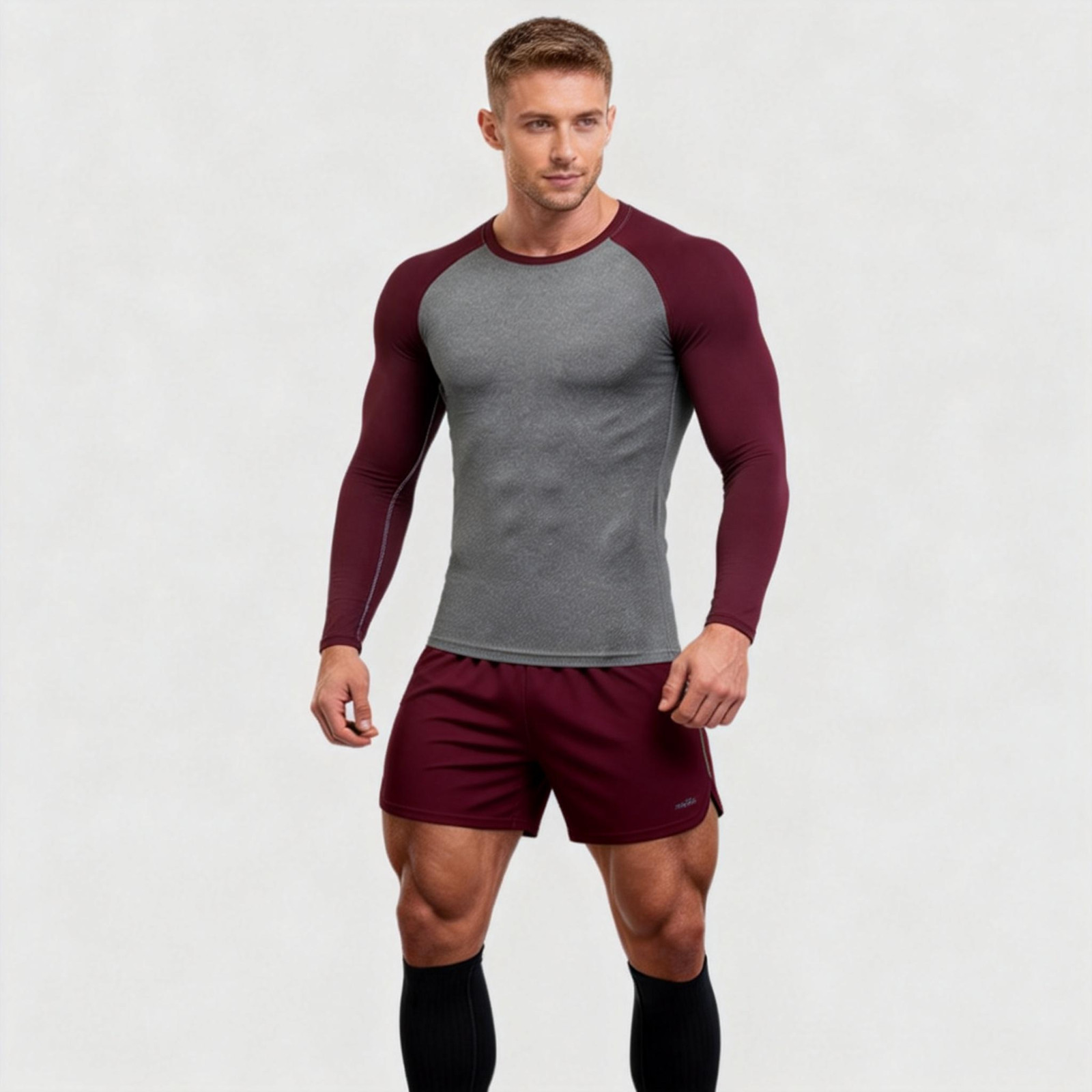 4 Colors Athletic Long Sleeve Compression Shirts Dry Fit Sports Gym Shirts gallery