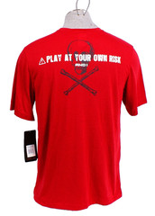 AND1 Men’s M Red Skull & Bones Short Sleeve T-Shirt Play at Your Own Risk