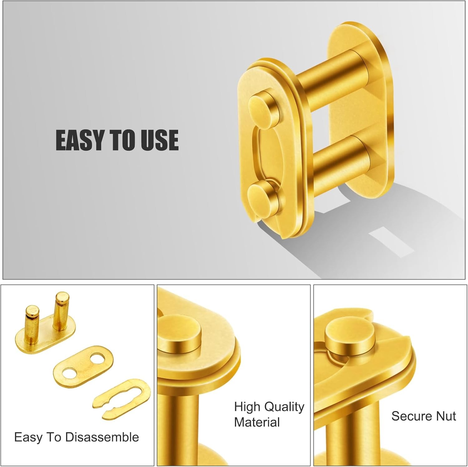 4 Pack Motorcycle Chain Master Link Connectors Replacement for 50cc  Size: T8F