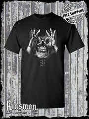 Luctus Skull Hands T-Shirt Liquid Blue Design Skeleton Death Eyes