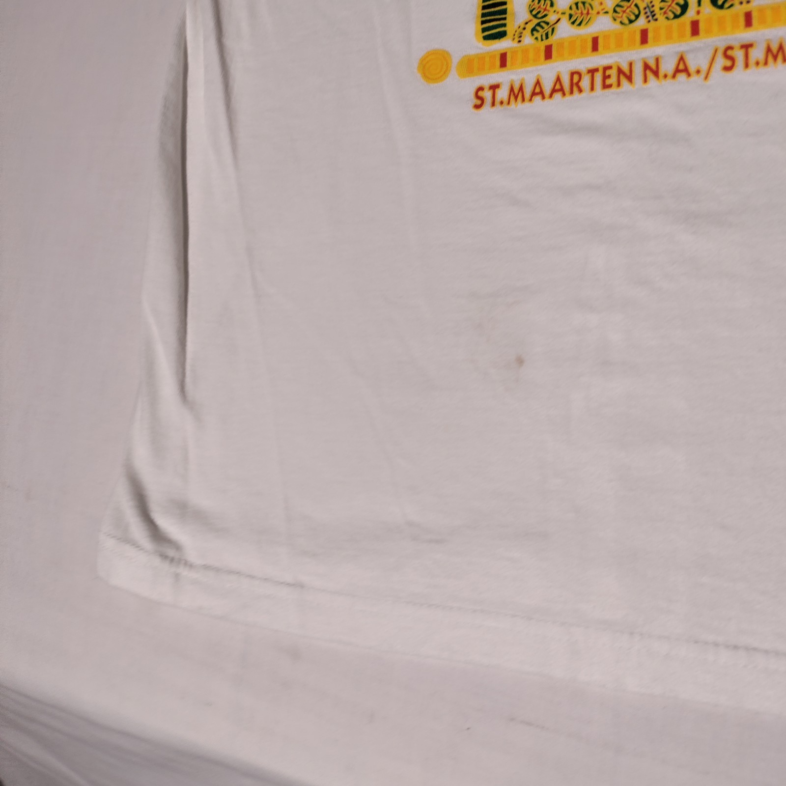 St. Maarten N.A F.W.I. Sun Palm Tree Caribbeant's Cotton T-Shirt Sz XL - Stains gallery