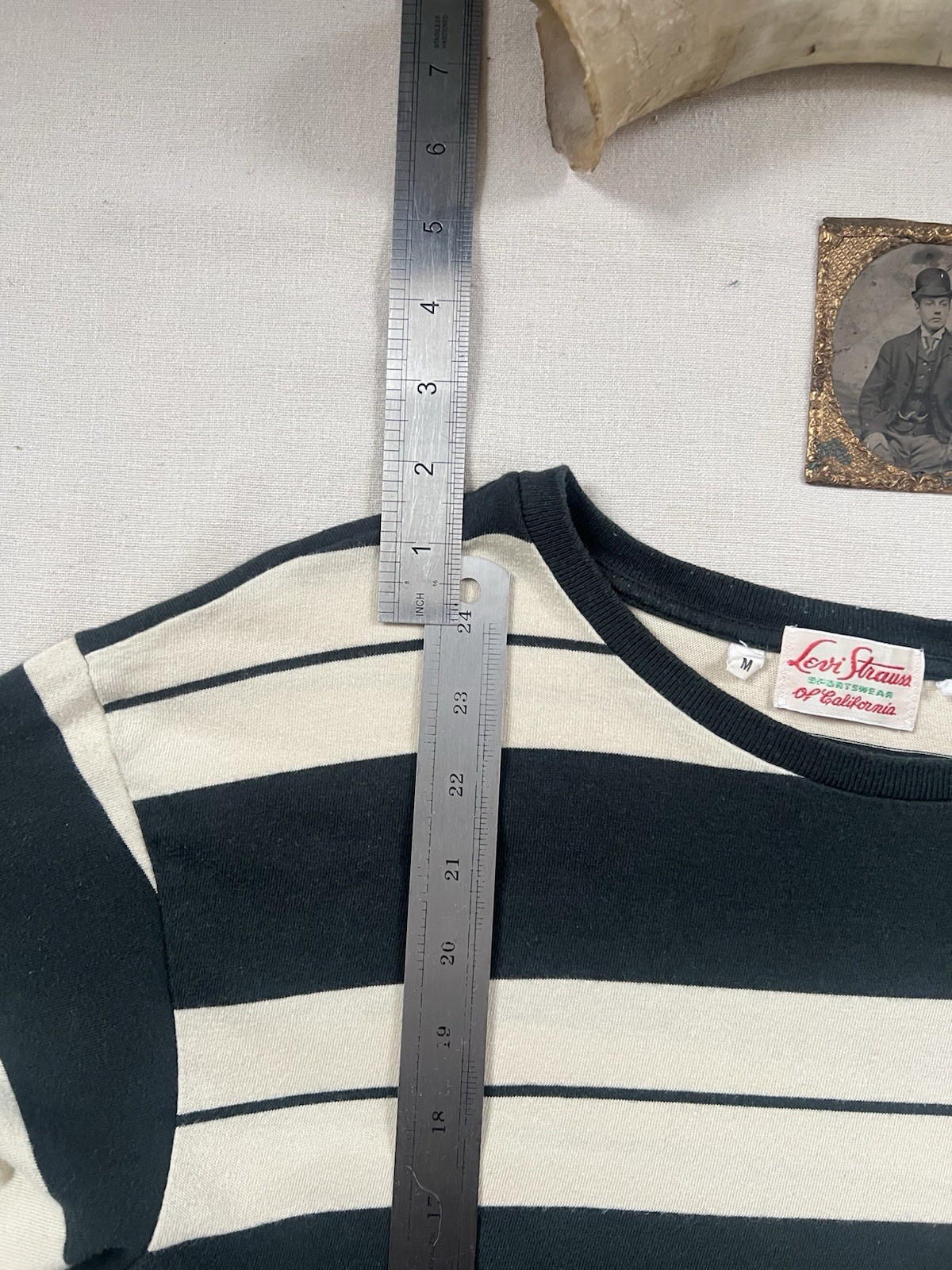 LVC T-Shirt M 50s Sportswear Levi's Vintage Clothing Stripe Single Stitch 44" gallery