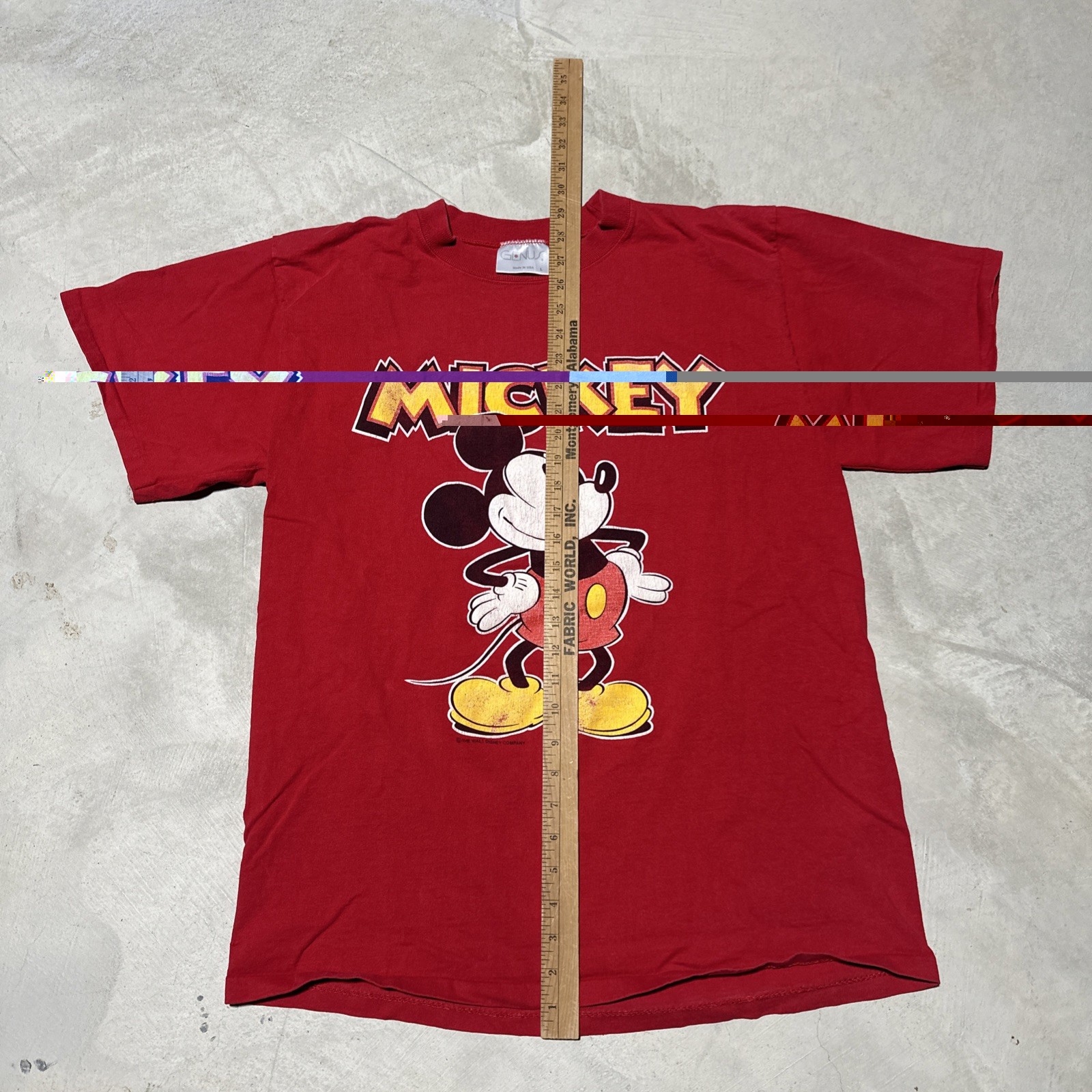 Vintage 80s Disney Mickey Mouse T-Shirt SZ L Genus Red Made in USA Graphic gallery