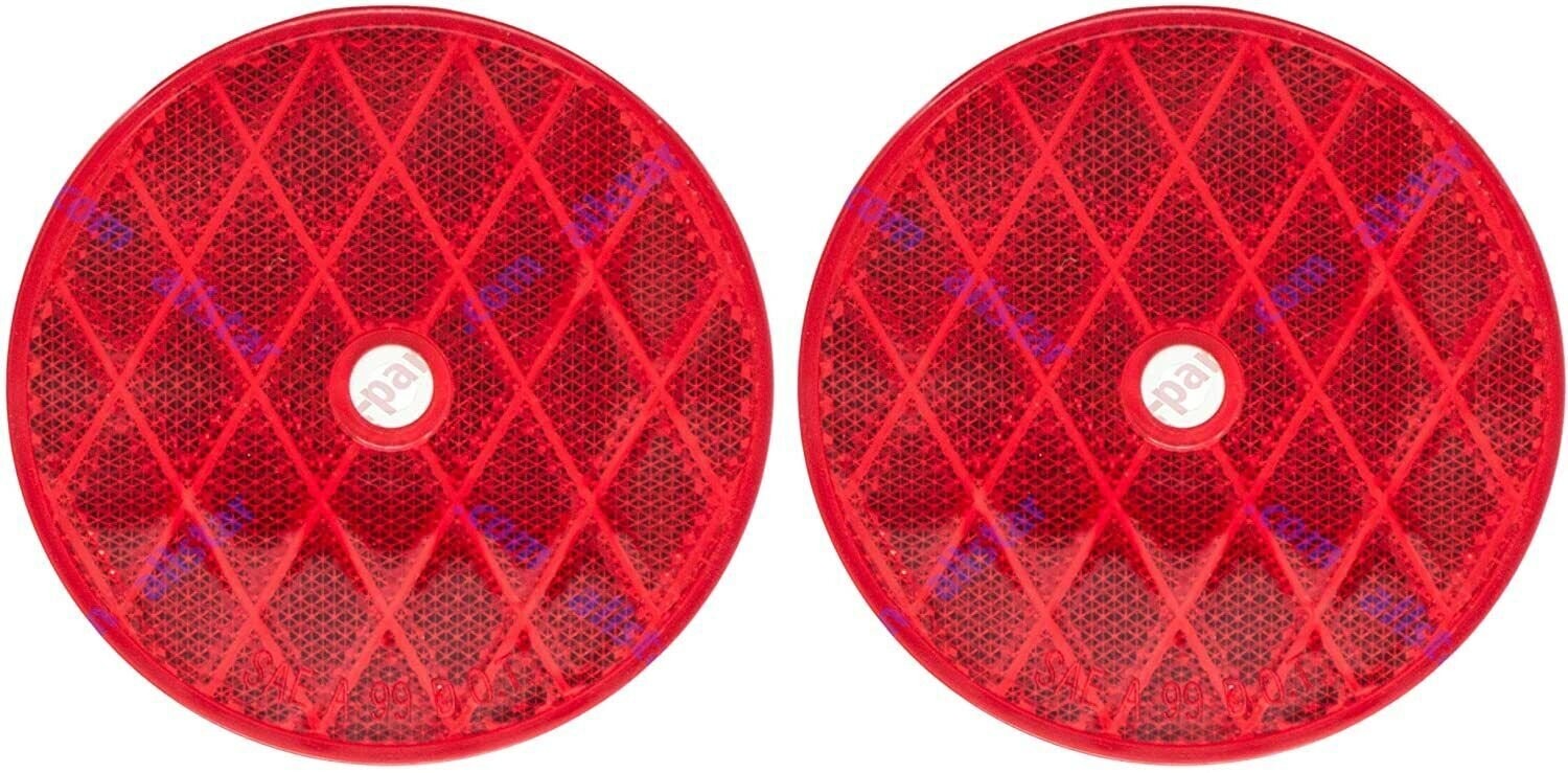 Red Class A 3-3/16″ Round Reflector with Center Mounting Hole  2x 10x 25x
