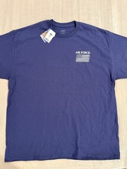USAF US Air Force Navy Blue Double Sided T-Shirt – by MV Sport – Size XXL – NWT