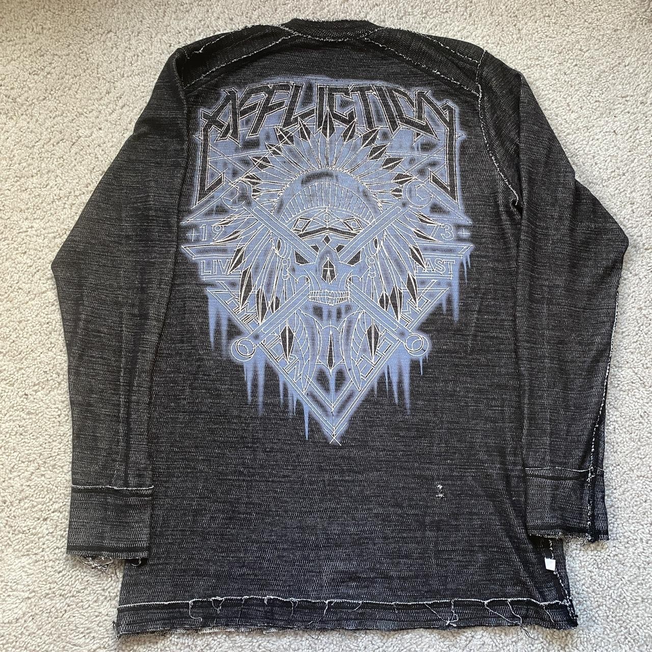 Affliction Reversible Thermal Shirt Mens XL Waffle Knit long Sleeve Y2K Chief gallery