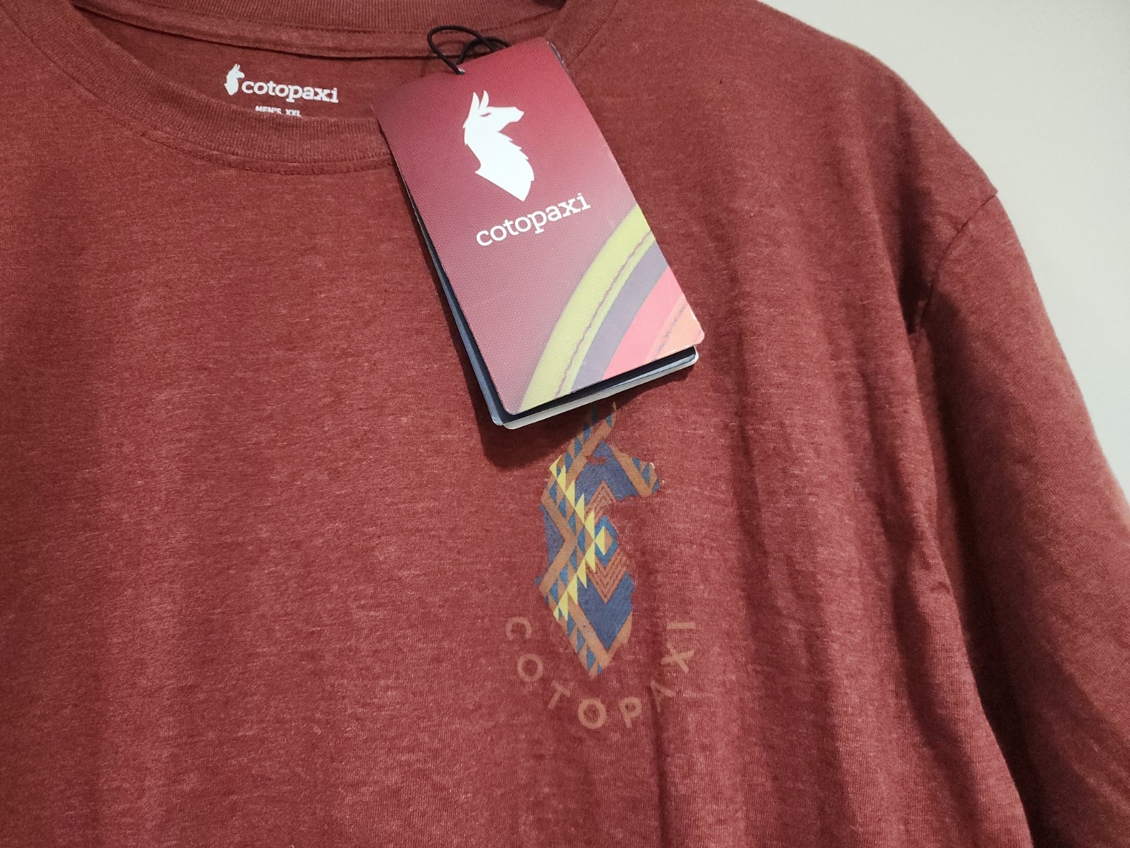 Cotopaxi Llama Lover T Shirt Mens 2XL Rust Graphic Organic Cotton Quick Drying gallery
