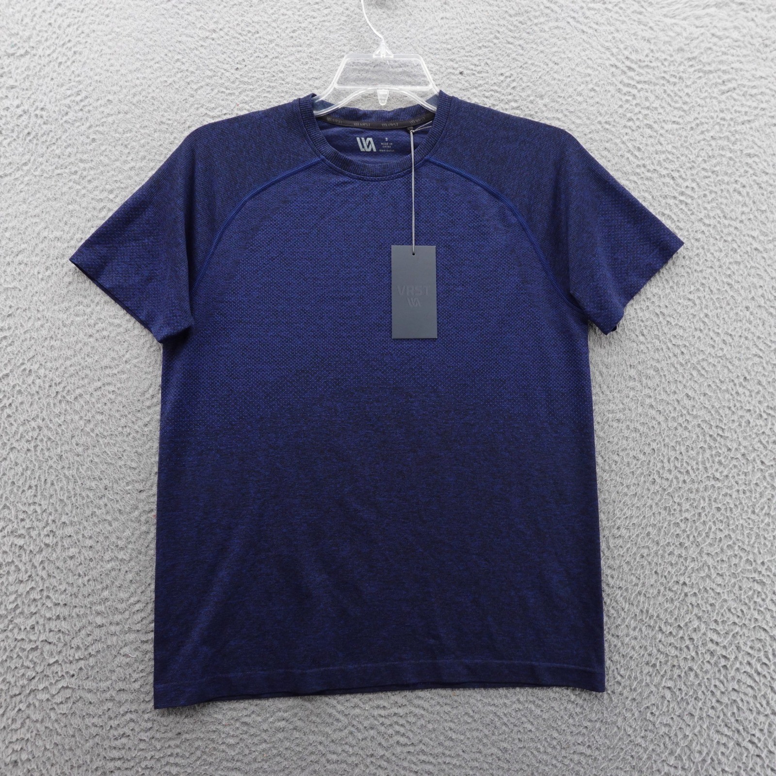 VRST Circuit Seamless Tank Small Blue Mens Space Dye Activewear Performance NWT