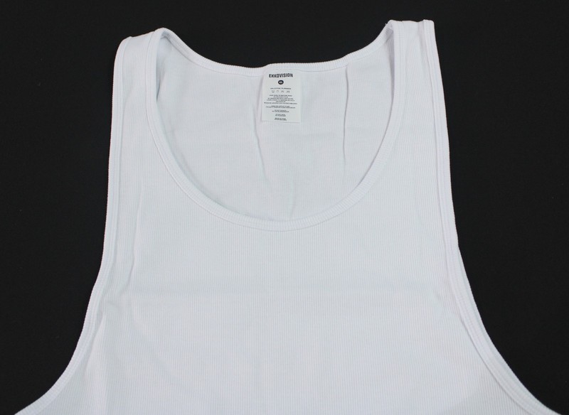 Ekkovision Men's Solid Ribbed Comfort Core Beater Tank Top EH6 White Size 4XL gallery