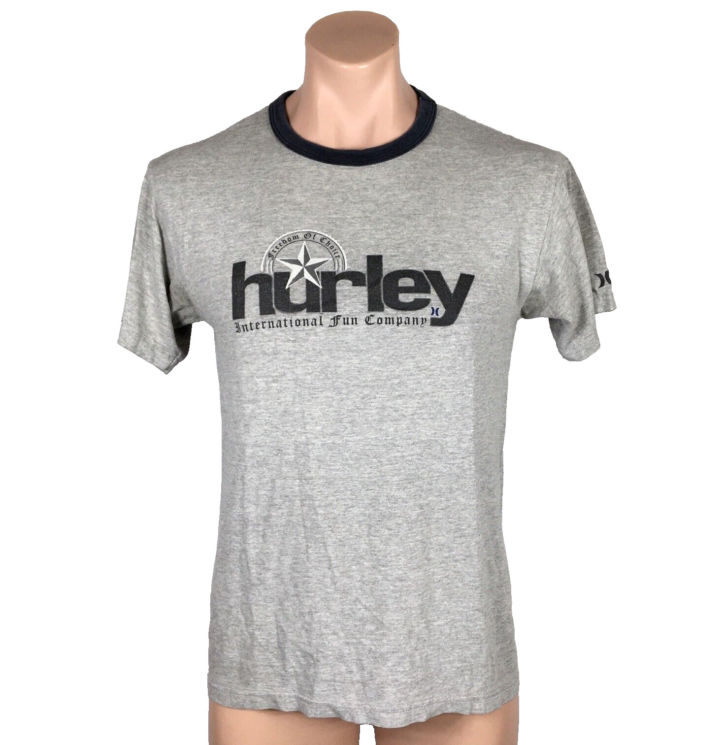 VTG 90s y2k Hurley Intl Fun Company Gray Ringer Heather T-Shirt M USA MADE Skate gallery