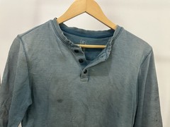 VTG Gradient Sun Faded Thrashed Distressed Grunge Worn Hensley Top WIP Shirt XS