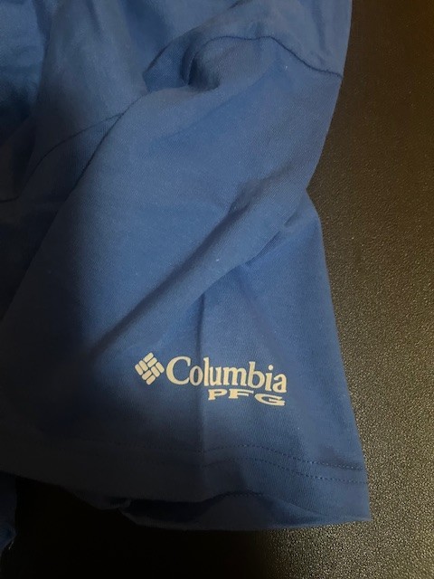 Columbia Mens Novelty Tee Blue and White XL 100% Cotton APE Fisherman gallery