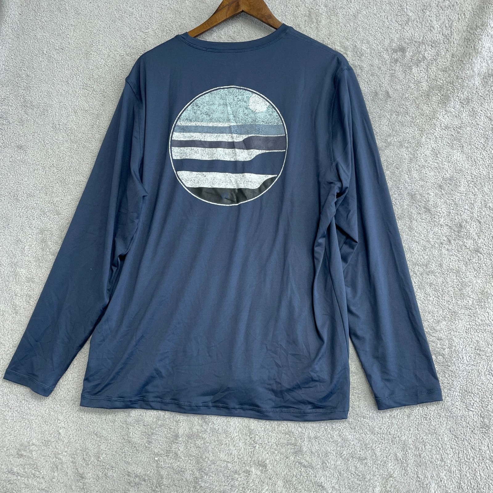 NEW Hang Ten Men's L UV Protection Long Sleeve Shirt Blue G1373 gallery