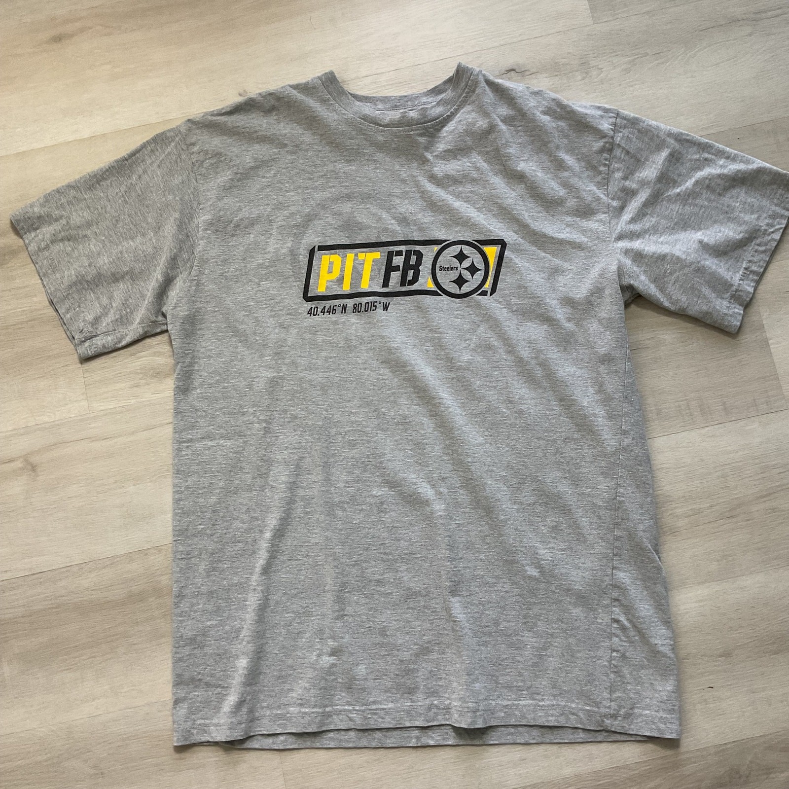 Majestic Pittsburgh Steelers Pit FB Tee Shirt Poly Cotton Blend Grey XLT gallery