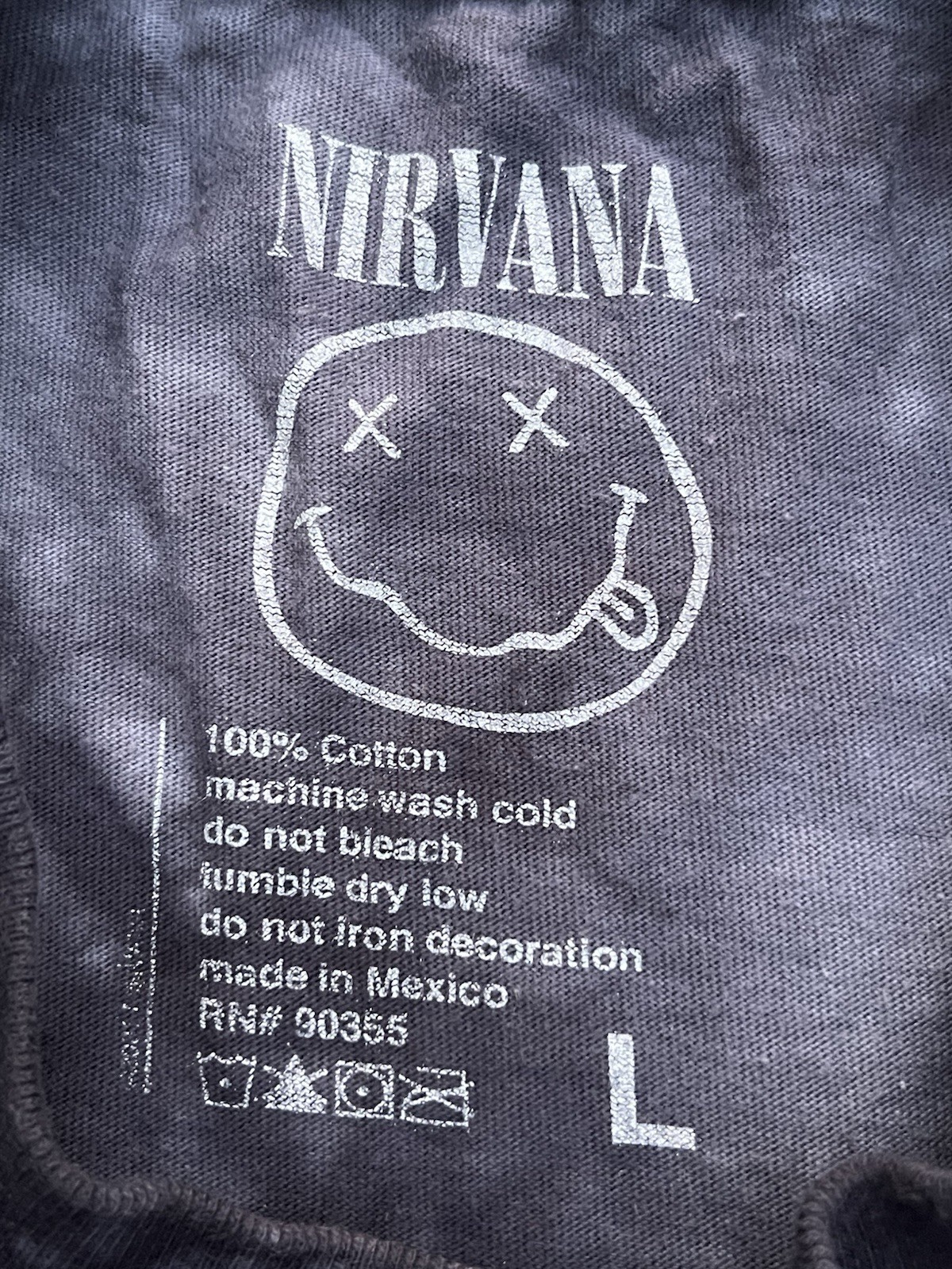 Nirvana Nevermind Black Blue Tie-Dye Cotton Graphic Men's T-Shirt L Short Sleeve gallery