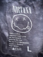 Nirvana Nevermind Black Blue Tie-Dye Cotton Graphic Men’s T-Shirt L Short Sleeve