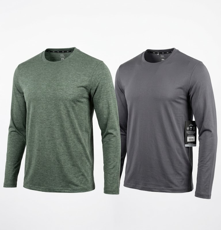 LEG3ND Inspire Men’s Long Sleeve Active Shirts 2-Pack Gray Size M NWT