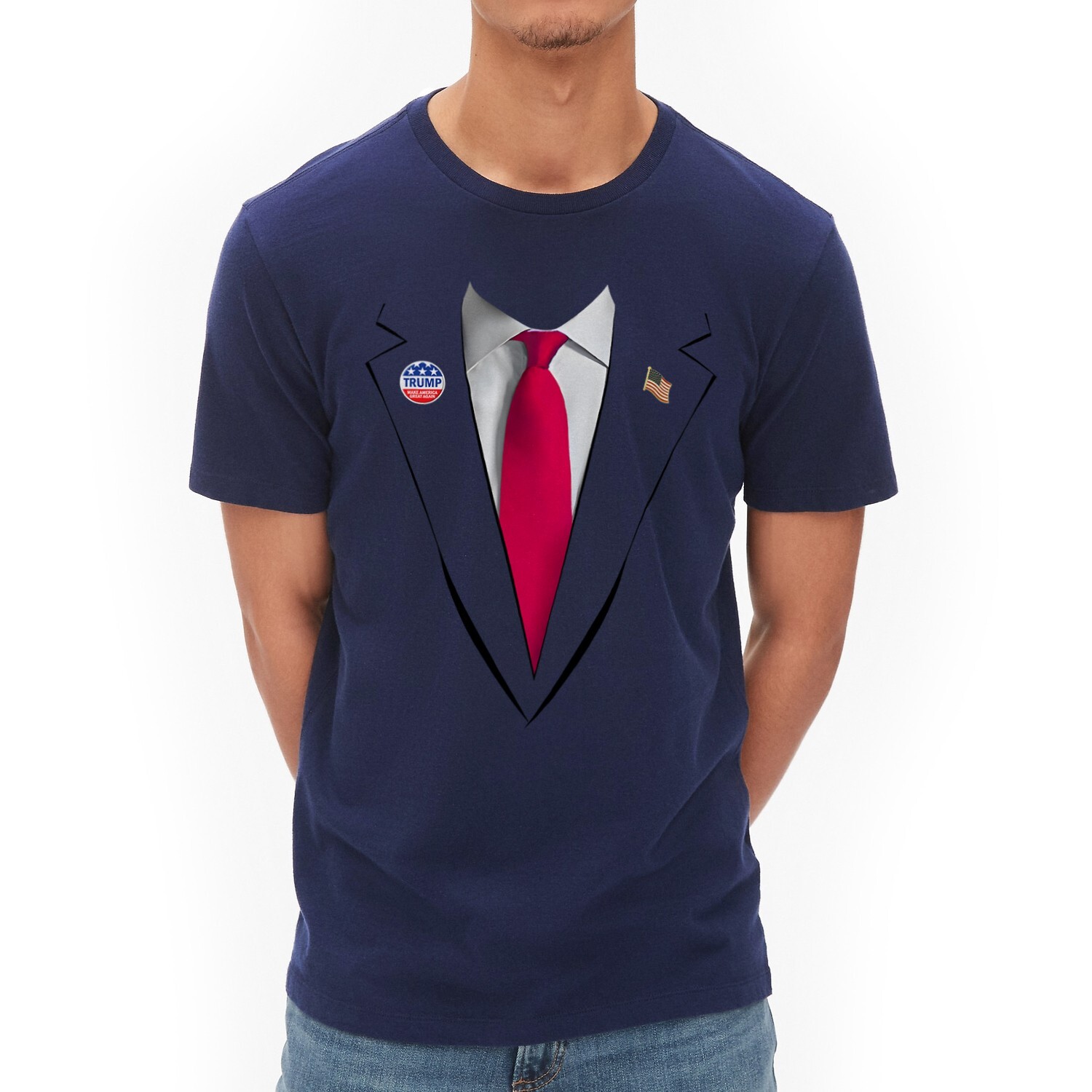 Usa President Trump Suit Easy Halloween Costume Unisex T-Shirt Donald Trump Tee gallery